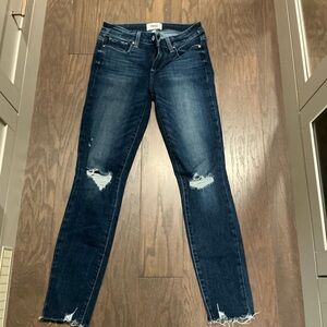 Paige Women's Blue Distressed Jeans